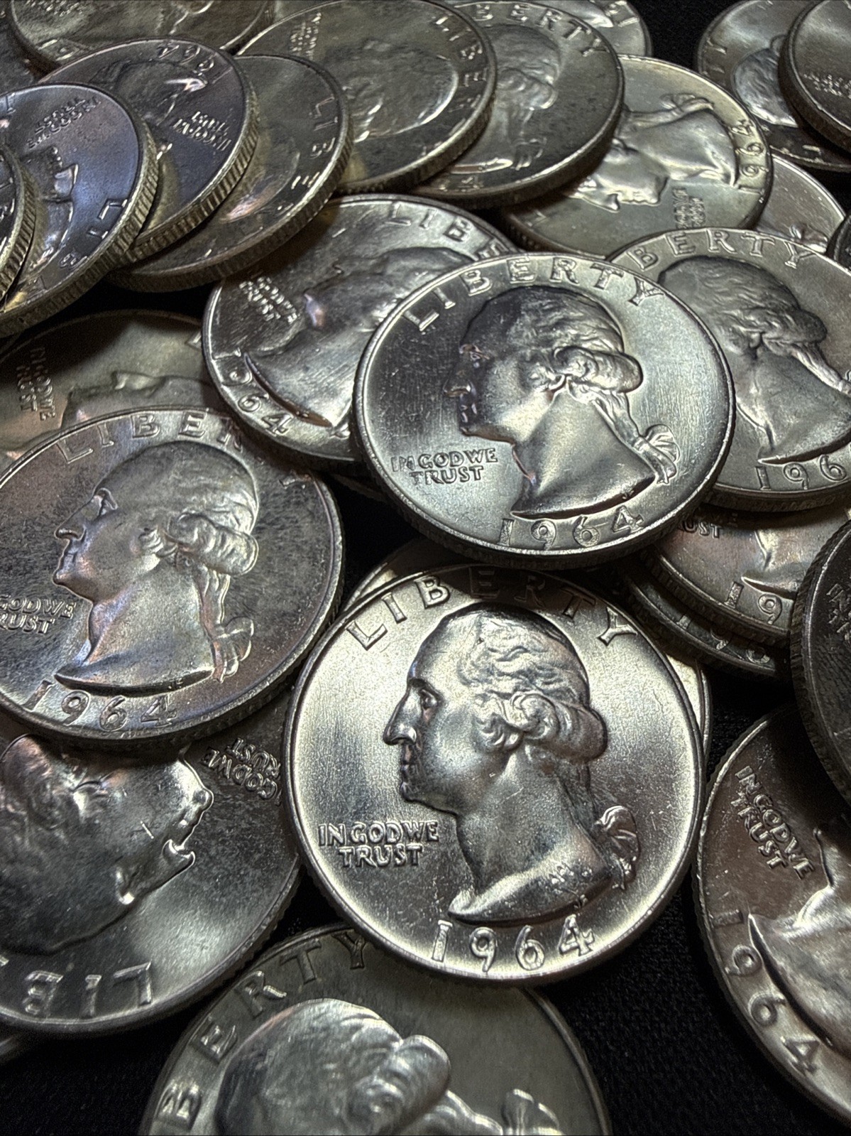 1964 90% SILVER WASHINGTON QUARTER - AU/BU - FREE SHIPPING!