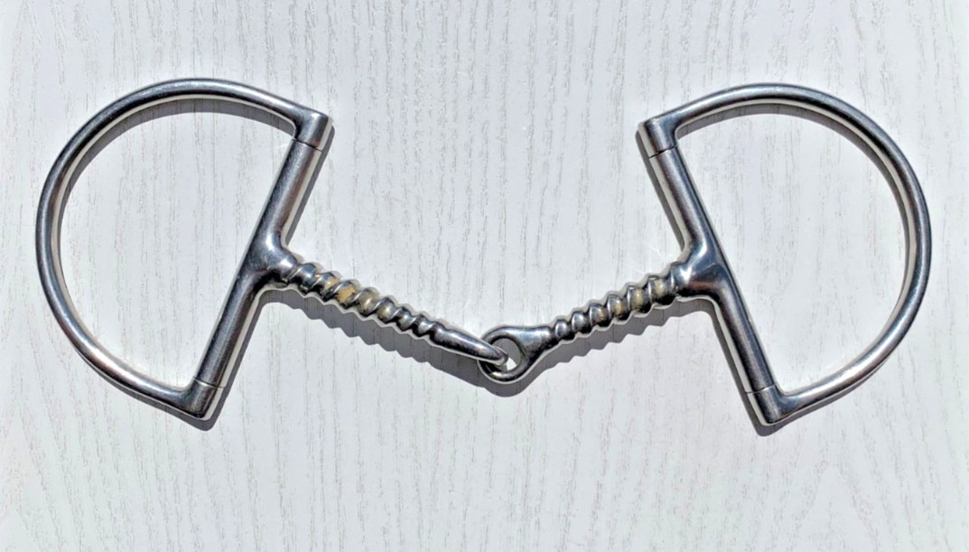 Corkscrew Hunter D-Ring Snaffle Bit, Stainless Steel, HORSE SIZE: 5.5 Inch