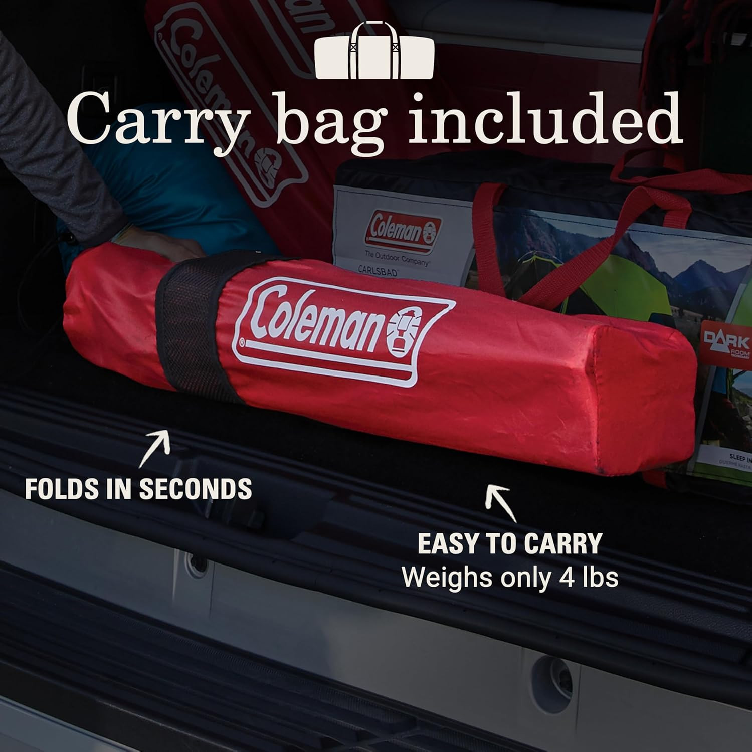 Broadband Mesh Quad Camping Chair with Carry Bag & Cup Holder, Cooling