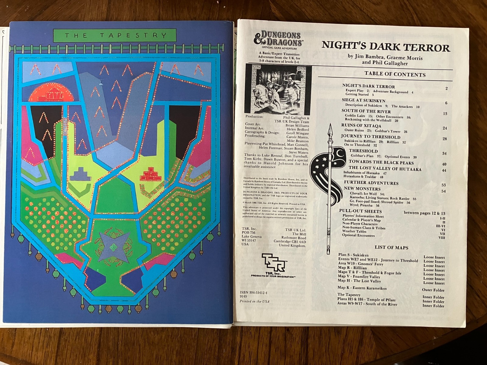 Dungeons & Dragons B10 Night's Dark Terror - Vintage - Map + some counters