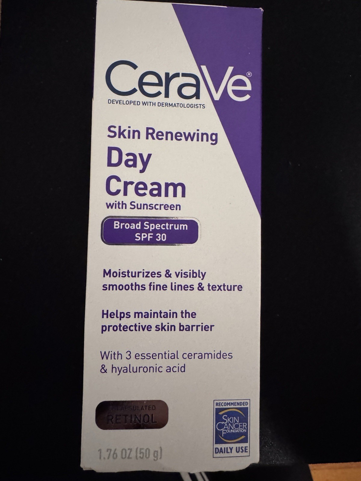 CeraVe Skin Renewing Day Cream SPF 30 1.76 oz Retinol Ceramides Hyaluronic Acid