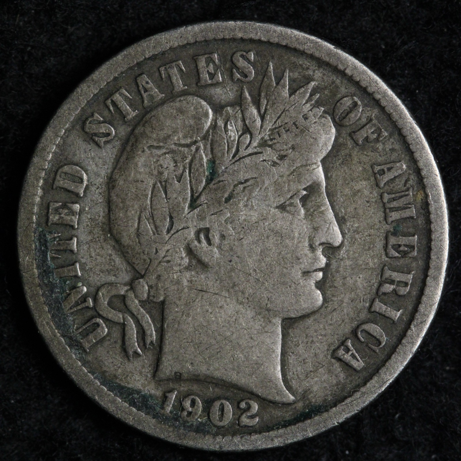 1902 Barber Silver Dime XF E220 SJCN