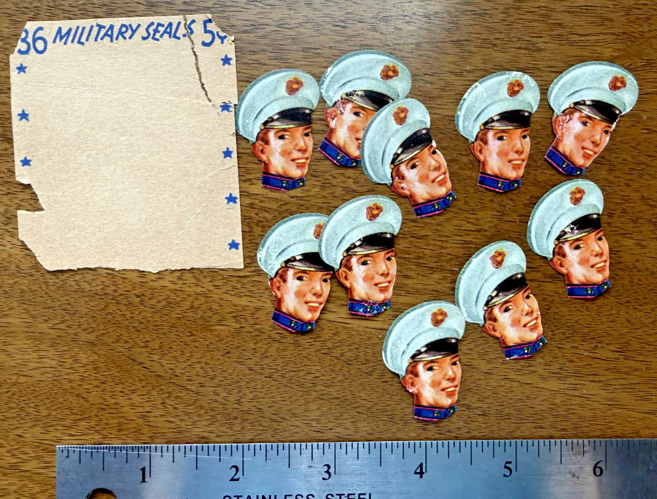 (10) Vintage Military Seals Stick-on Adhesive