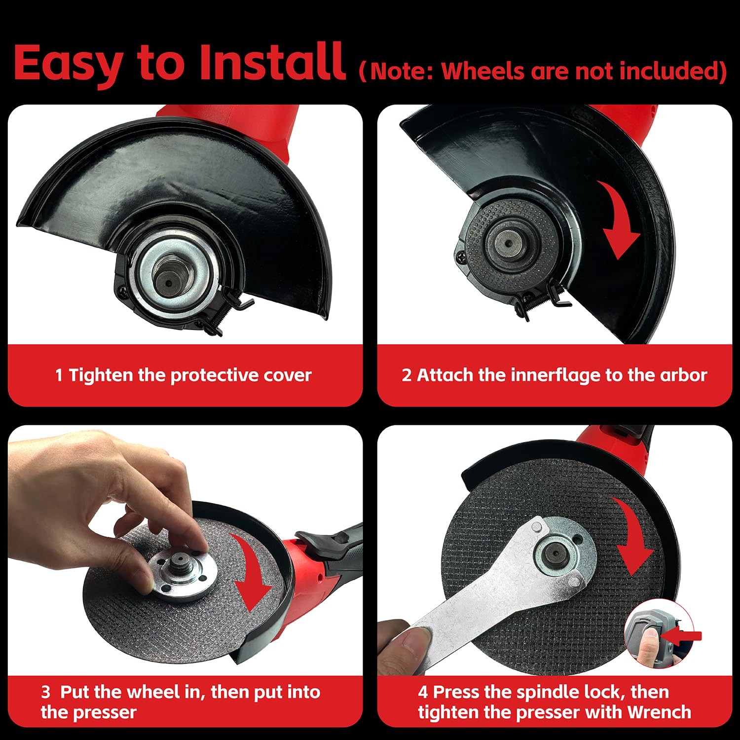 Cordless Angle Grinder Fit for Milwaukee M18 18V Battery
