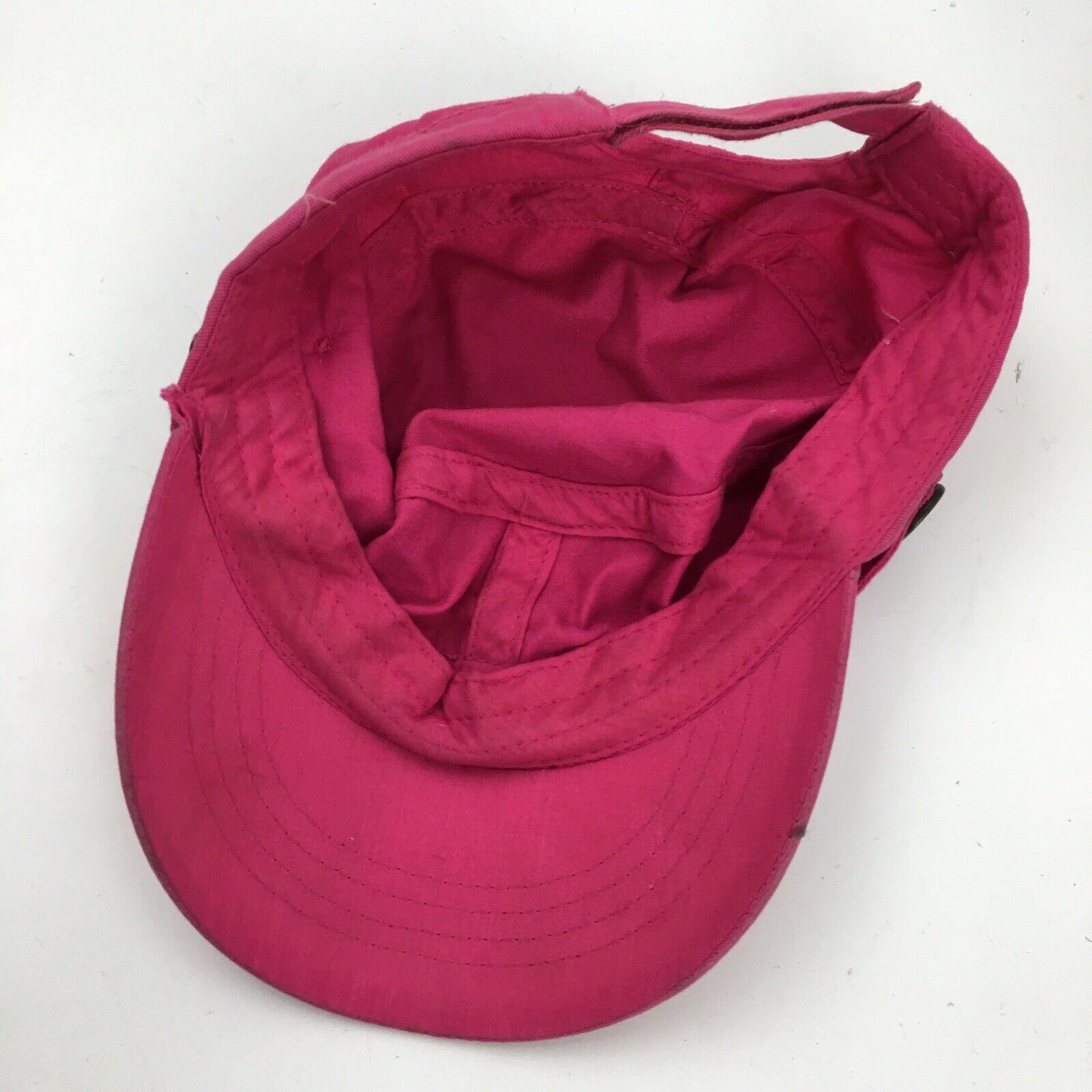 Pink with Buttons Women's Army Ball Cap Hat Adjustable