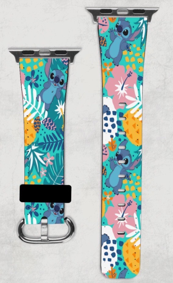 Disney Lilo & Stitch Apple Watch Band NEW 38/40/41 & 42/44/45 Hawaiian Flowers