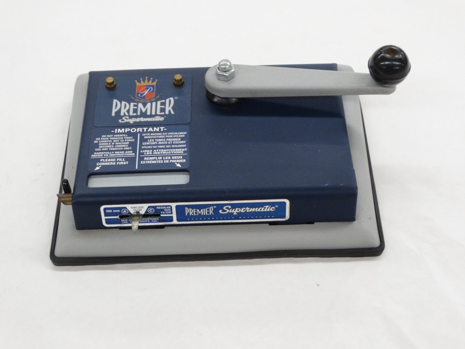 PREMIER Supermatic Cigarette Injector Machine Makes 100mm Regular & King Size
