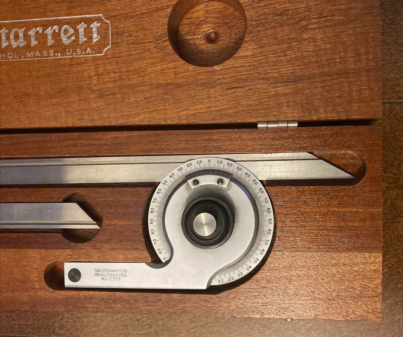Starrett No. C359 Precision Universal Bevel Vernier Protractor, 7" & 12" Blades