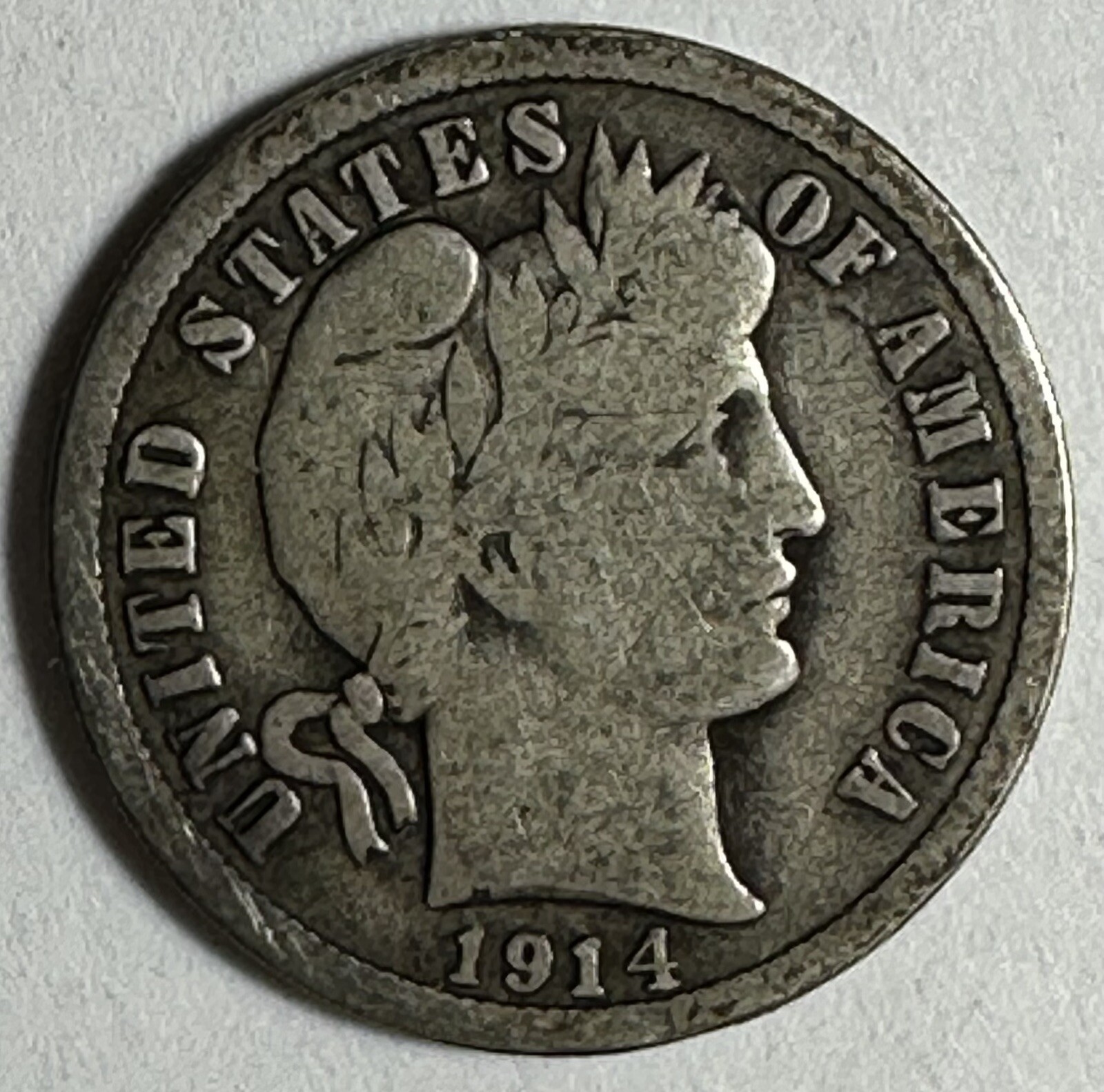 1914-P Barber Dime - (23-9)