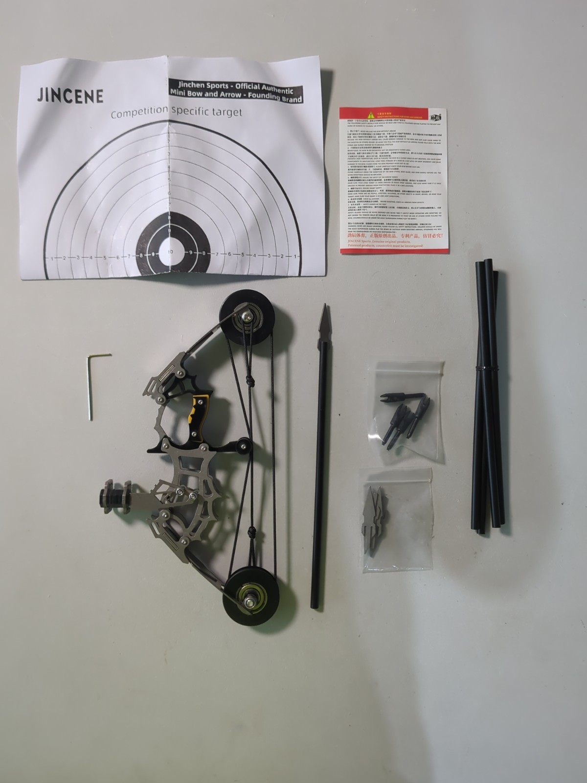 JINCENE Mini-compound bow Compound Bow Set Aluminum Silver/Black W/ Arrows.