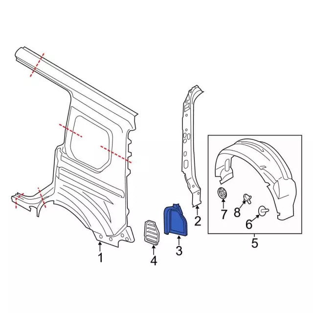 Genuine Ford Quarter Panel Extension DT1Z-61279A93-A