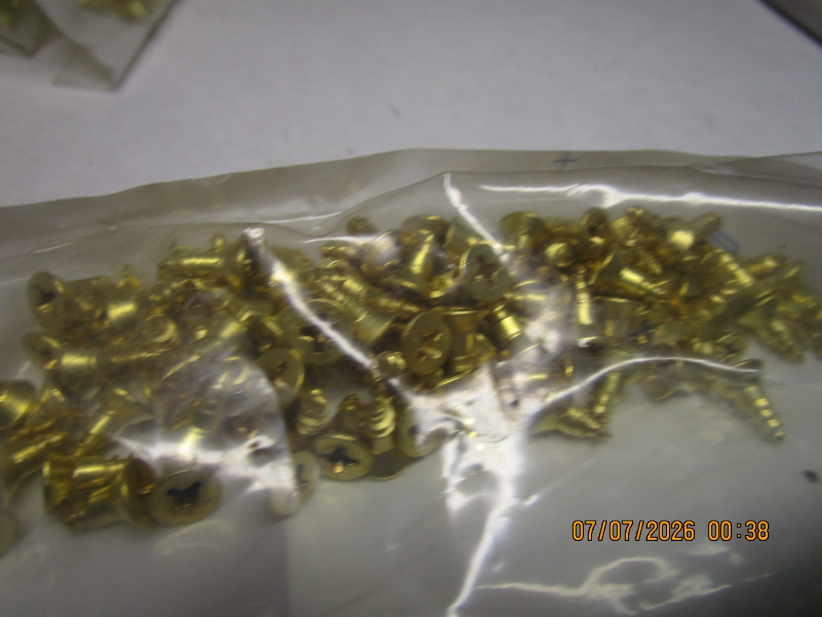 #6-18 x 3/8" Flat Head Phillips Sharp Pt Plain Finish Brass Wood Screw QTY 100