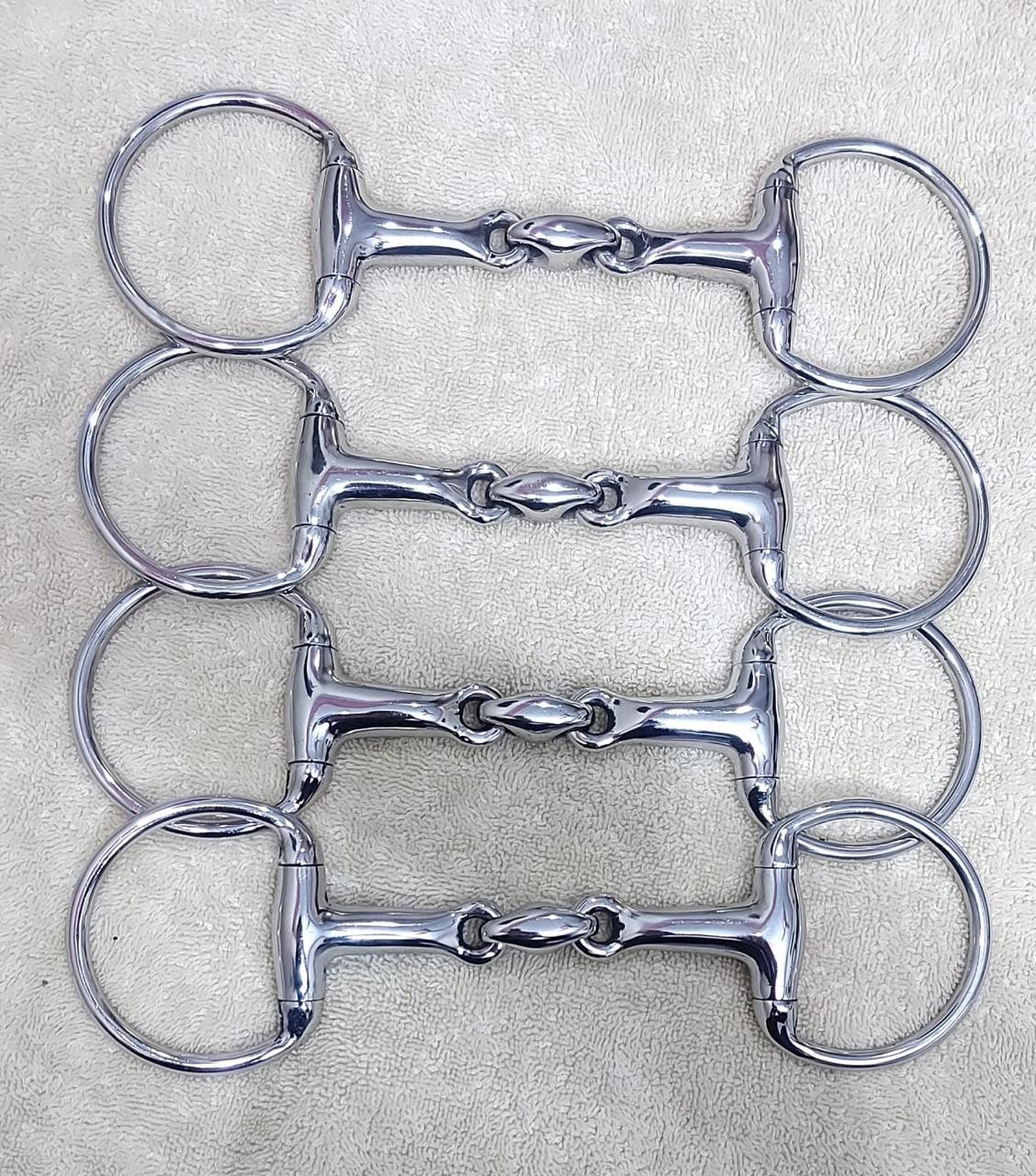 Western Horse Eggbutt Snaffle Bit Double Jointed Lozenge Set of 2 New