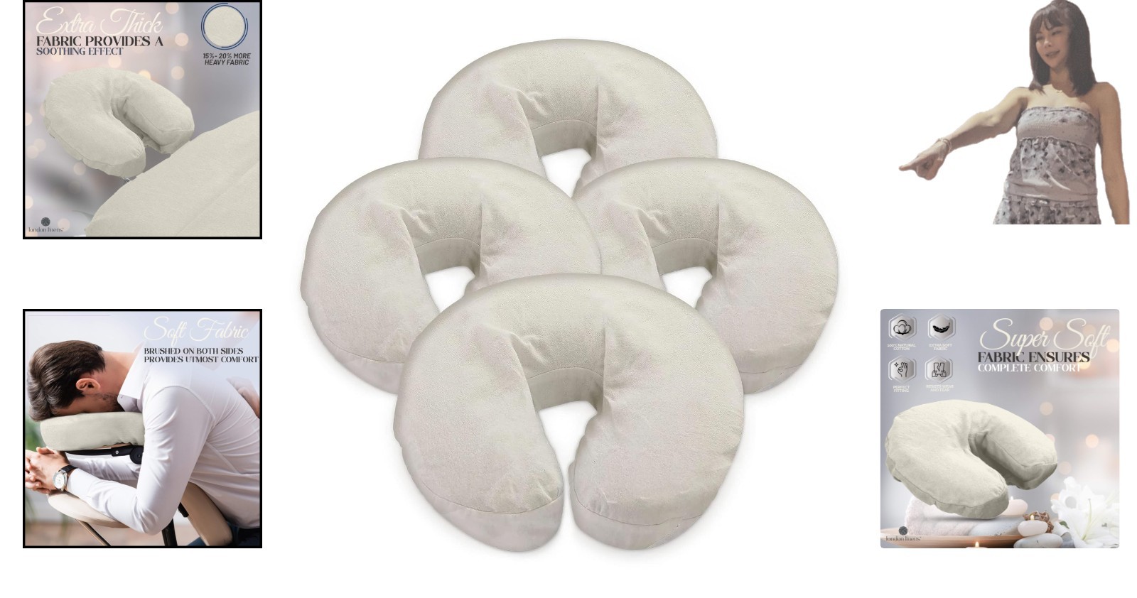Extra Thick Flannel Face Cradle Covers - 4 Pack for Professional Massage Use