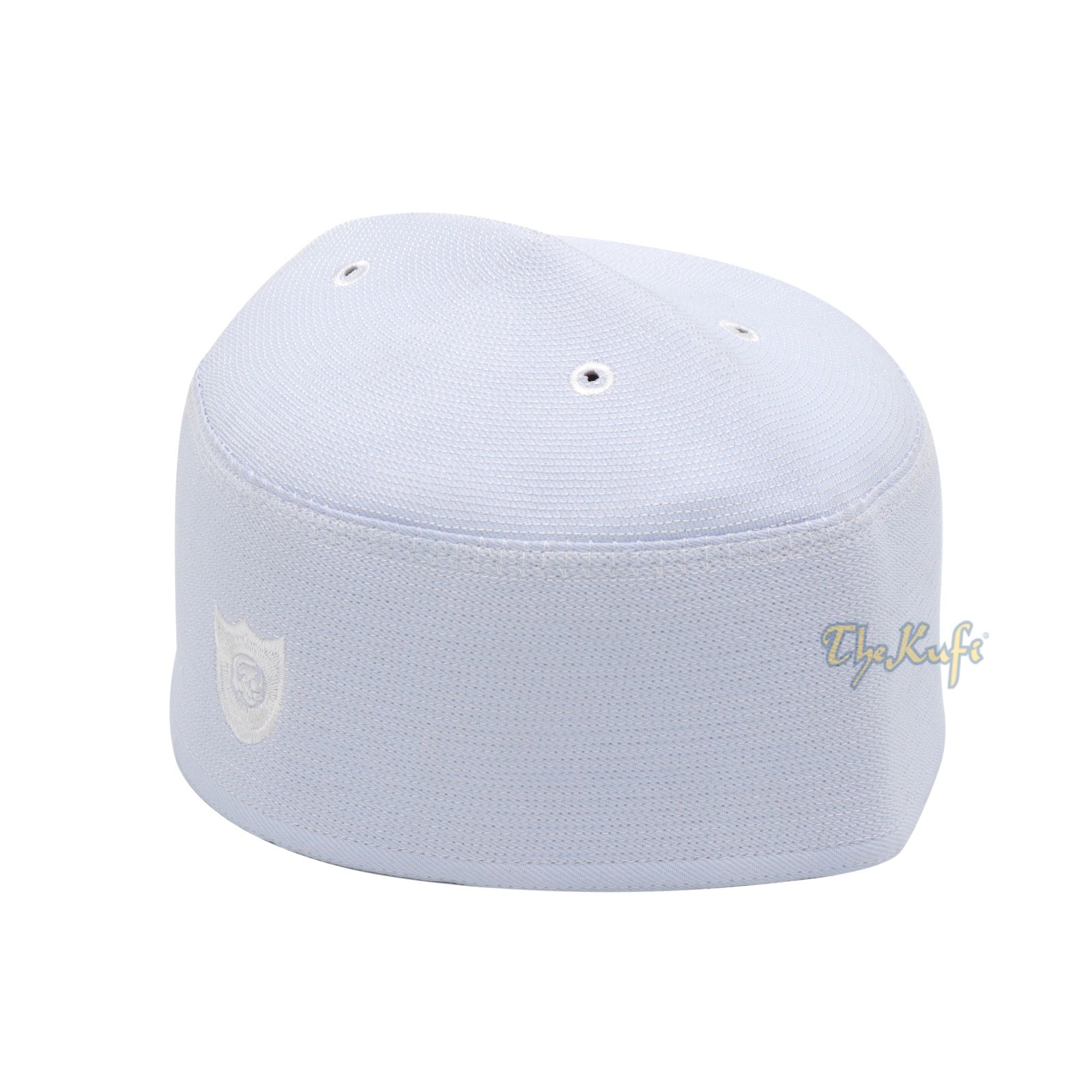 Malaysian-Style Muslim Kufi Hat - White 3-inch Tall Islamic Head Cover