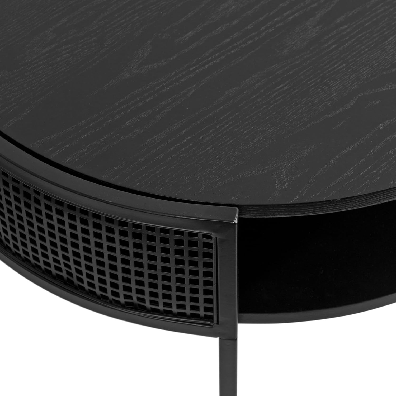 Urso Modern Tiered round Coffee Table, 26 X 25 X 18, Black, Transitional Two-Tie