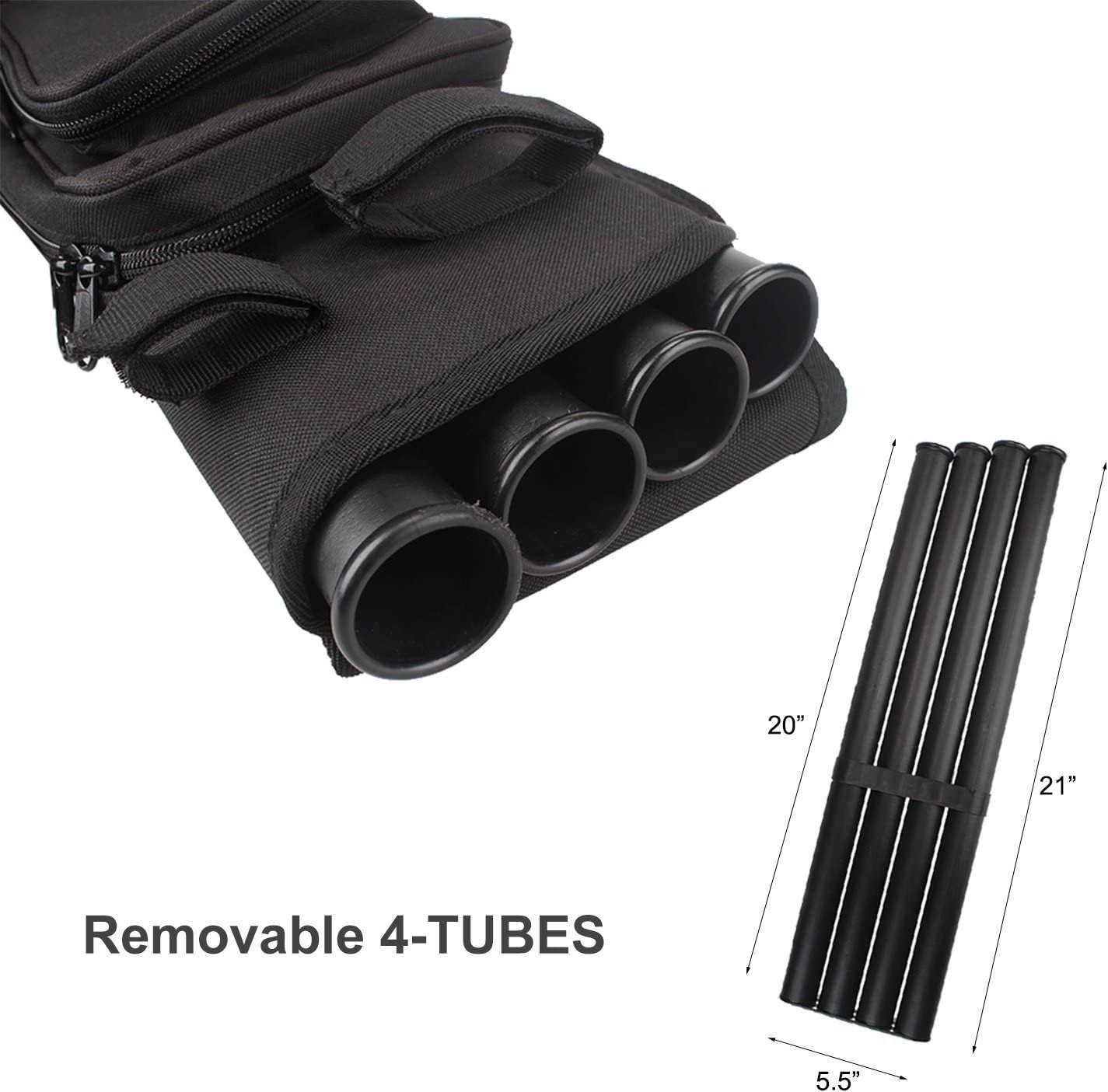 Multi-Function 4-Tubes Back Field Quiver Training Archery Arrow Quiver for Field