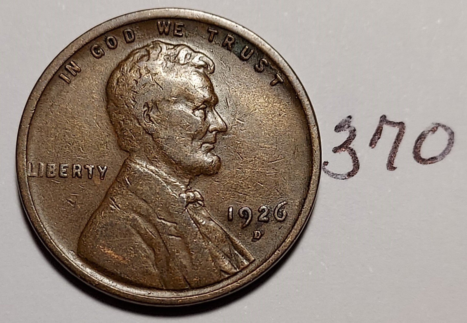 1926-D Lincoln Wheat Cent  FINE  #370