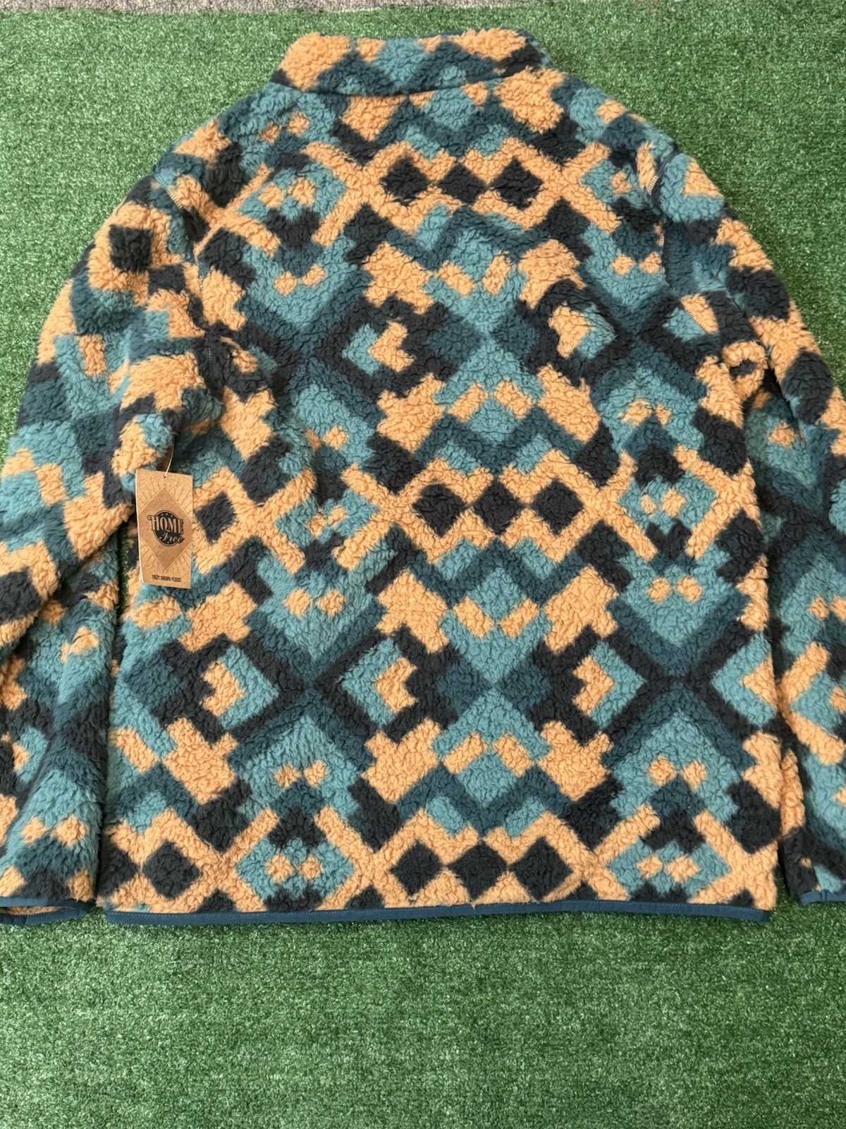 Illinois Sherpa Fleece Pullover Jacket Home Tree Aztec Pattern Mens 2XL NWT