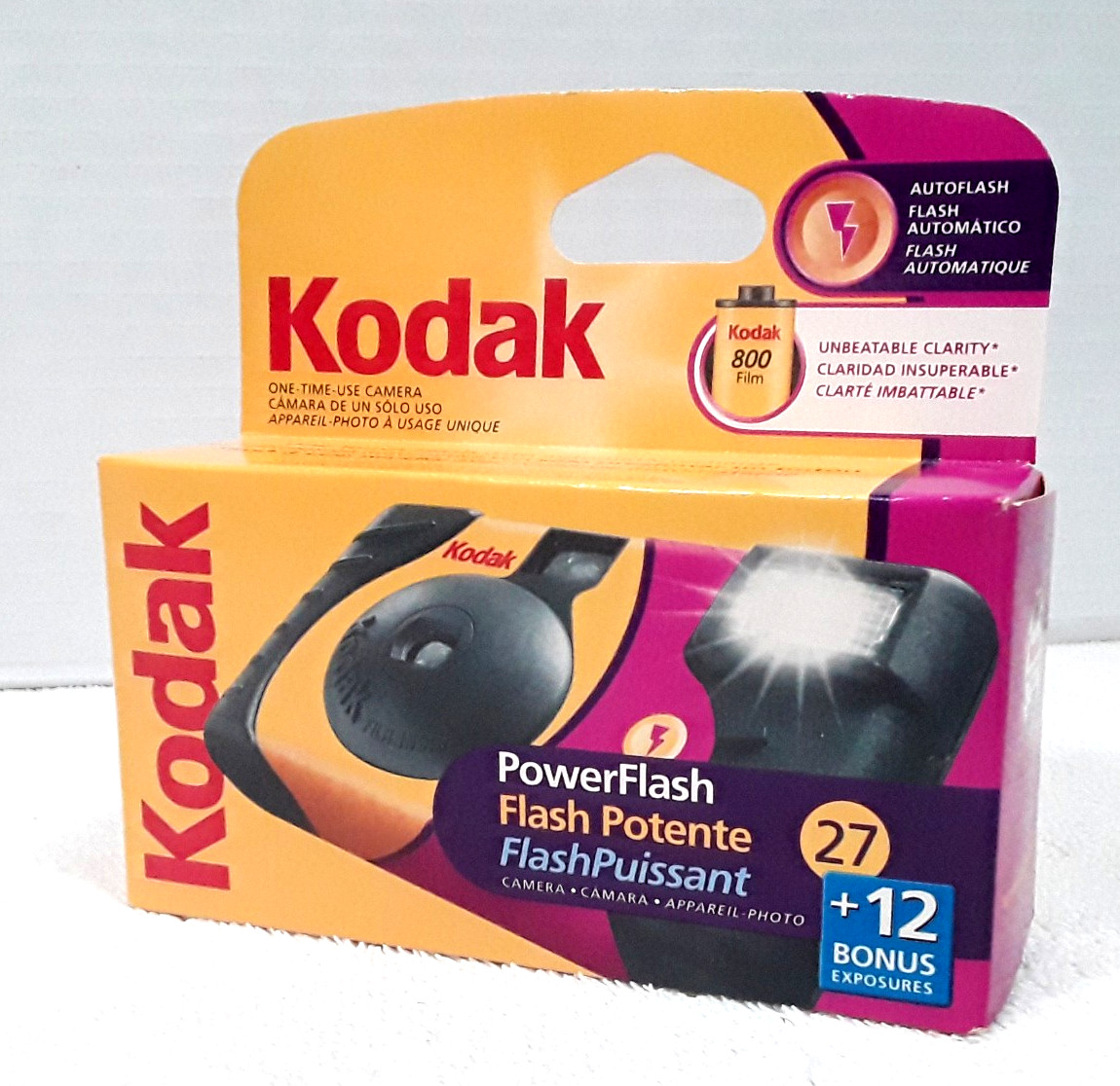 Kodak HD Power Flash Disposable Camera 27+12 Exposure Color Film Expired 11/2008
