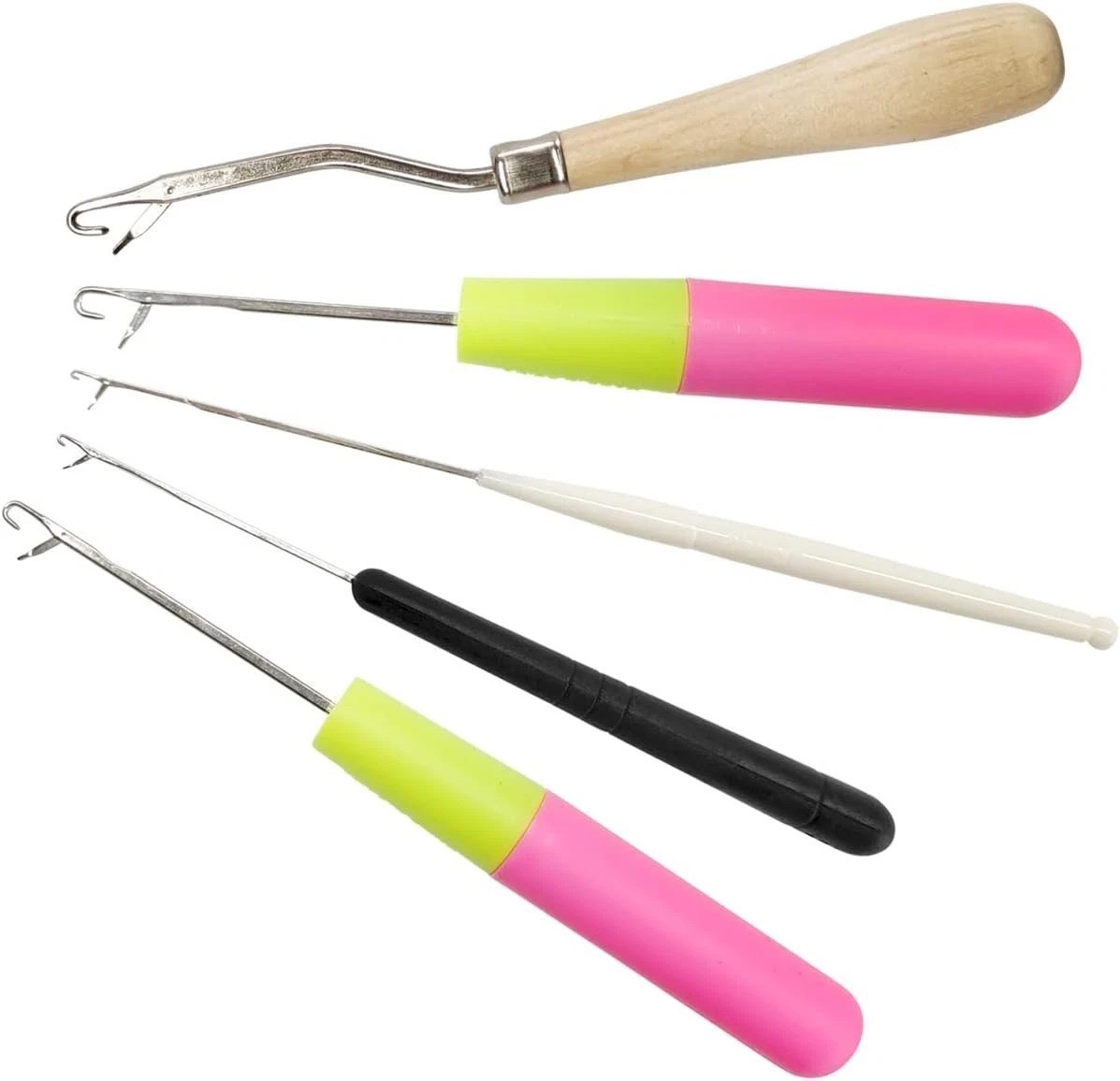 5PCS Latch Hook, Different Sizes Small Crochet Hooks Needle for Hair5PCS Latch H