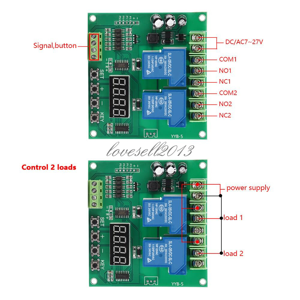 Reverse / Forward Motor Controller 12V 24V Two Relay Delay Timing Cycle Module F