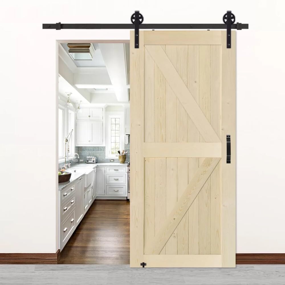 Modern Sliding Door Complete Set 200cm - Sliding Door System Complete - Black