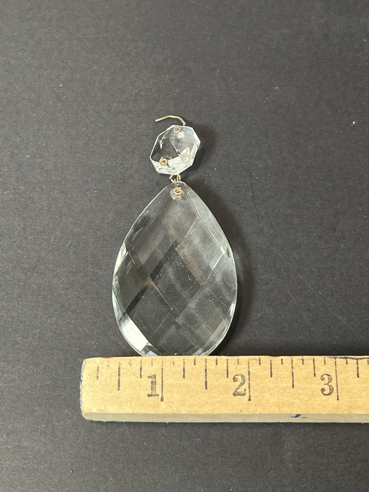 Lot 20 Vintage 2-1/2" Chandelier Crystal Teardrop Prisms Danglers w/ 3/4" Oct.