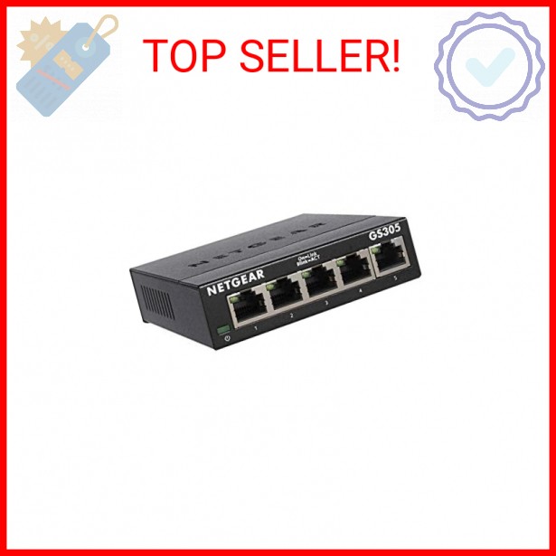 NETGEAR 5-Port Gigabit Ethernet Unmanaged Essentials Switch (GS305) - Home Netwo