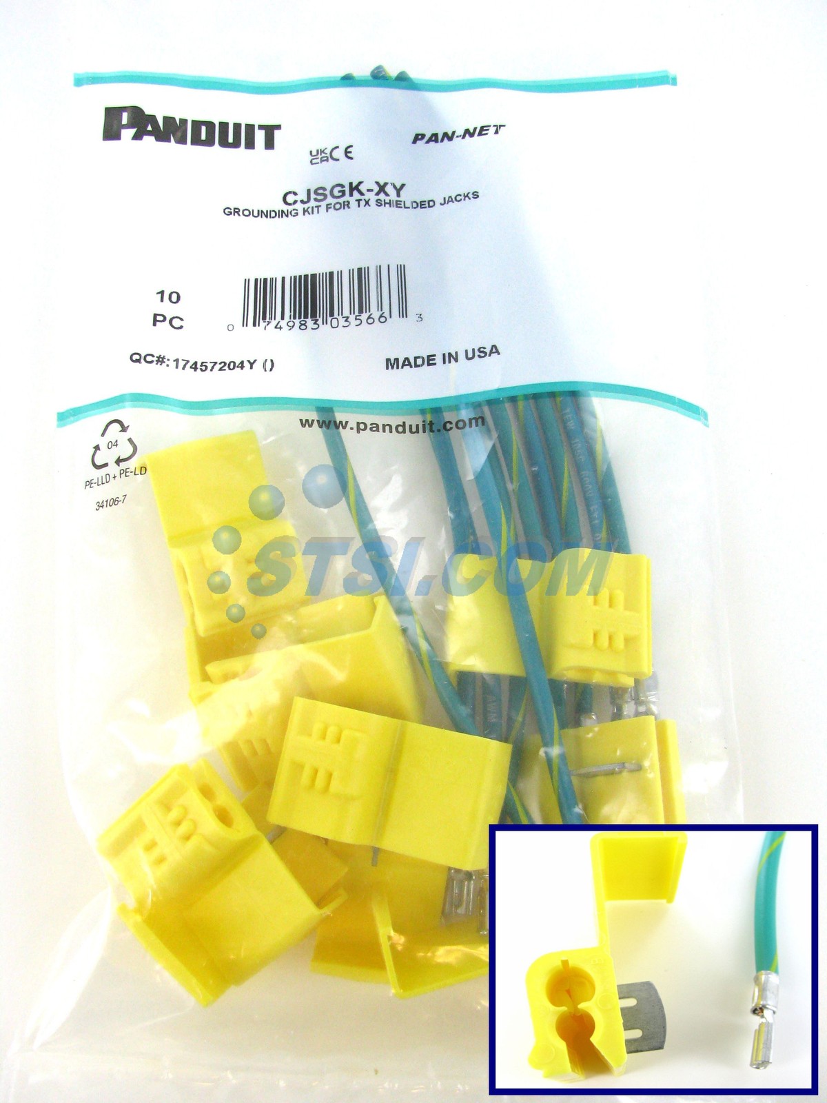 Panduit CJSGK-XY Grounding Kit for Shielded Jack Modules, 10-Pack ~STSI