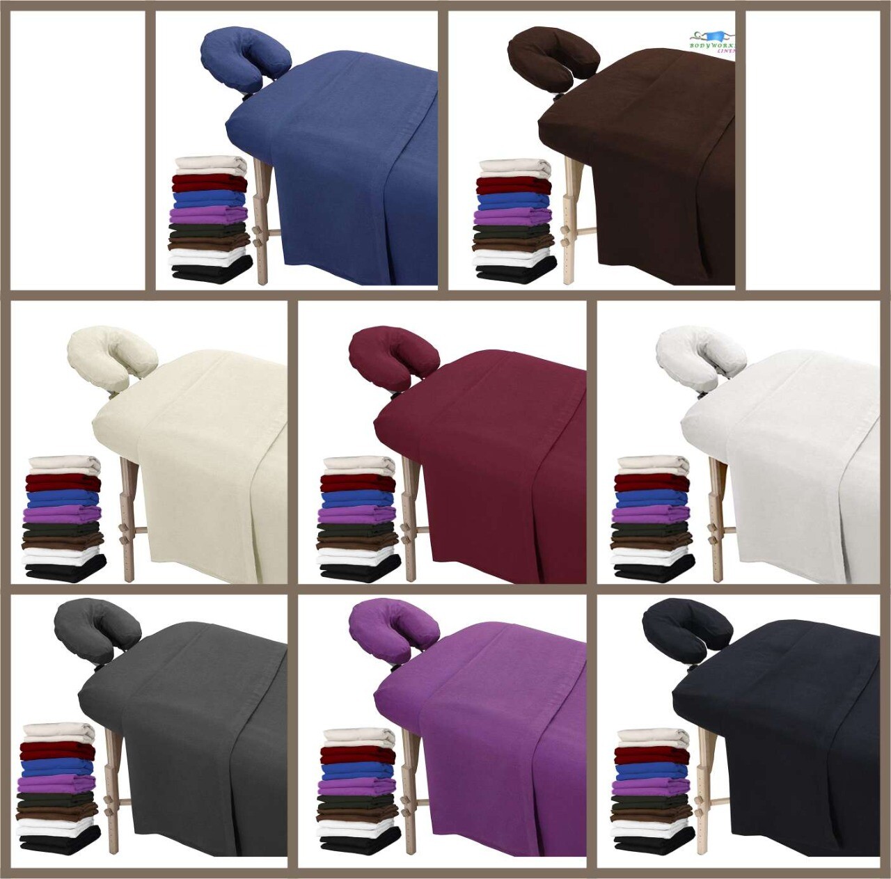 Massage Table Flannel Sheets 3 piece Set 100% Double Brushed Soft Cotton Colors