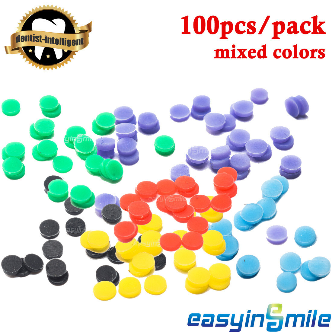 100Pcs Dental Silicone Endodontic File Stops Dispenser Mixed Colors Autoclavable