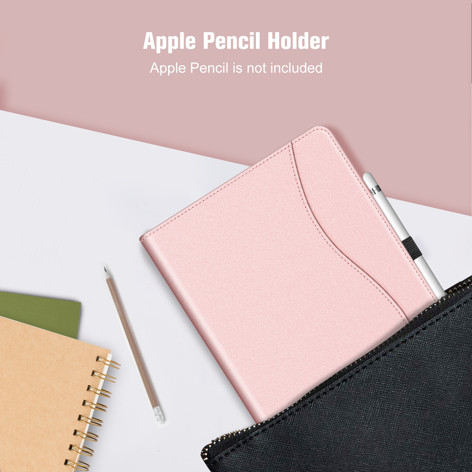 For iPad 9th Gen 2021 Multi-Angle Case Stand Cover with Pocket & Pencil Holder