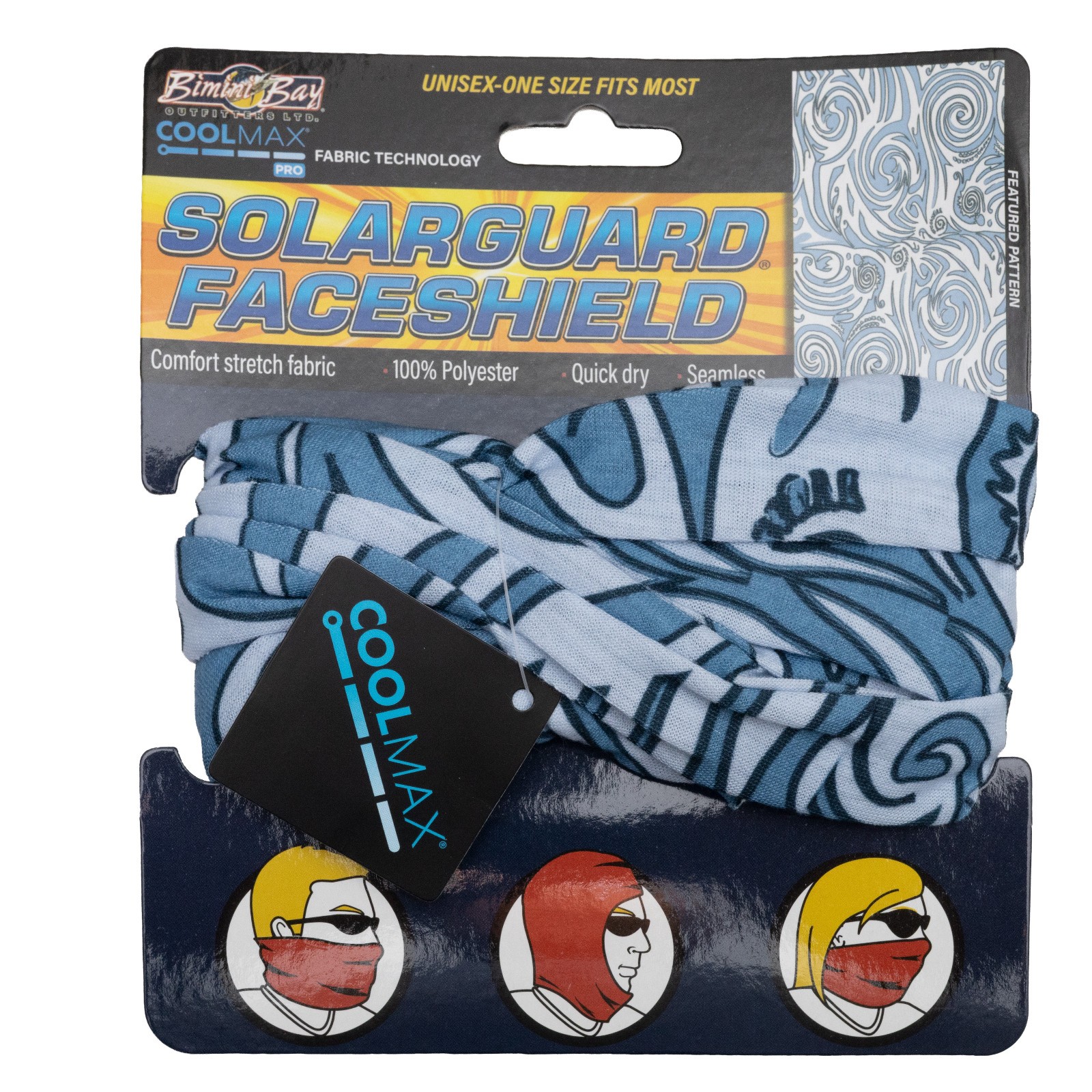 Bimini Bay Solarguard Faceshield Coolmax UPF Sun Protection Maori Warrior Print