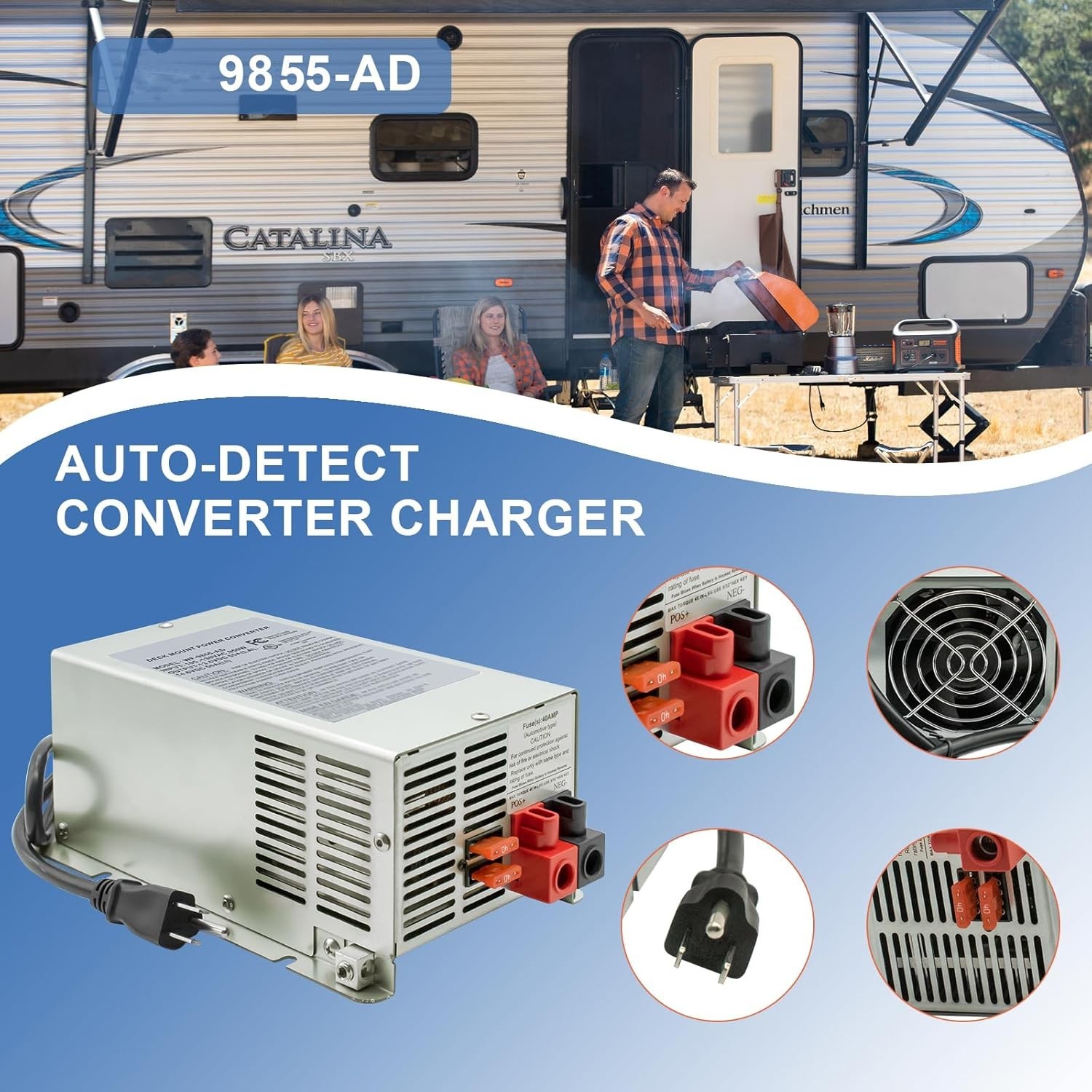 WF-9865-AD Power Converter 65 Amp Converter/battery Charger for RV truck camper