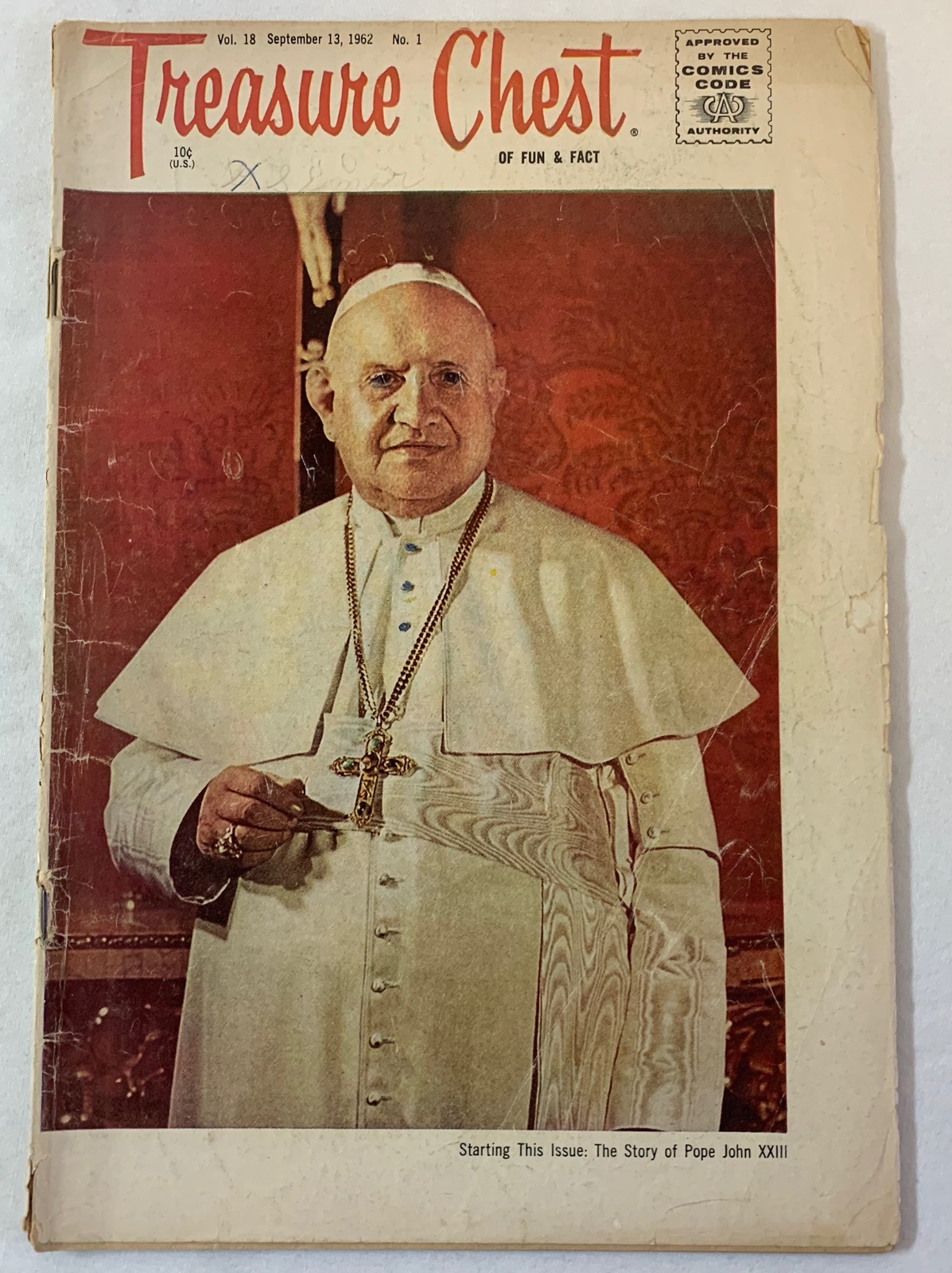 1962 Treasure Chest V.18 #1 ~ POPE JOHN XXIII, SATURN SPACE PROGRAM