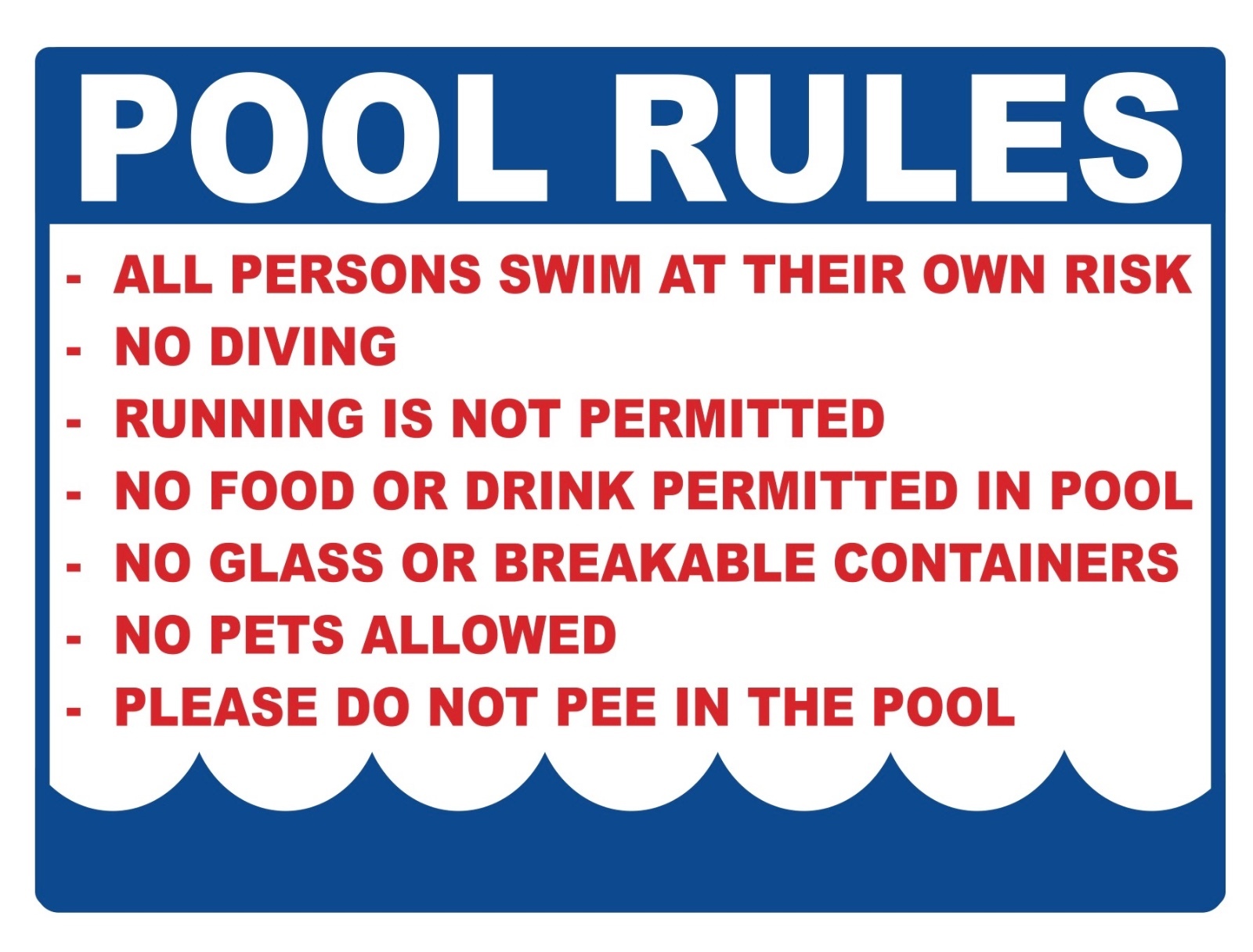 POOL RULES - SIGN - #PS-438