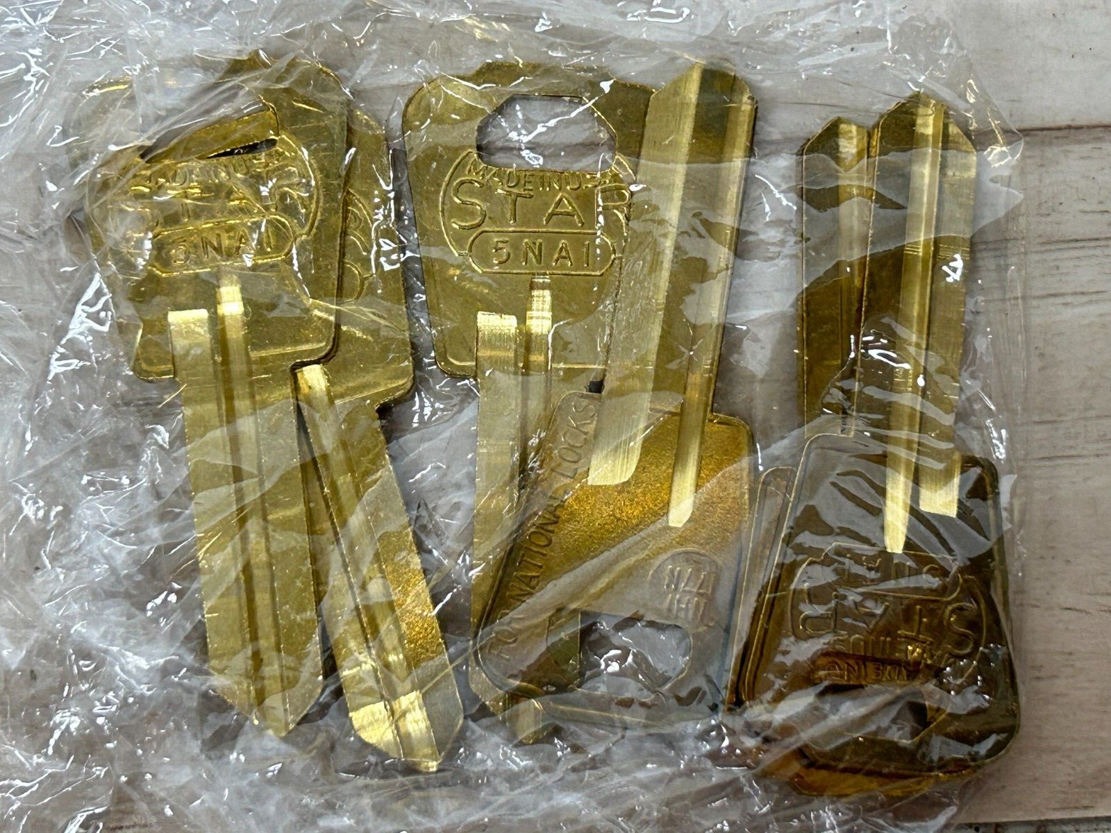 STAR Locksmith Supplies Brass 5NAI Key Blanks Set Of 6 Made In USA NOS