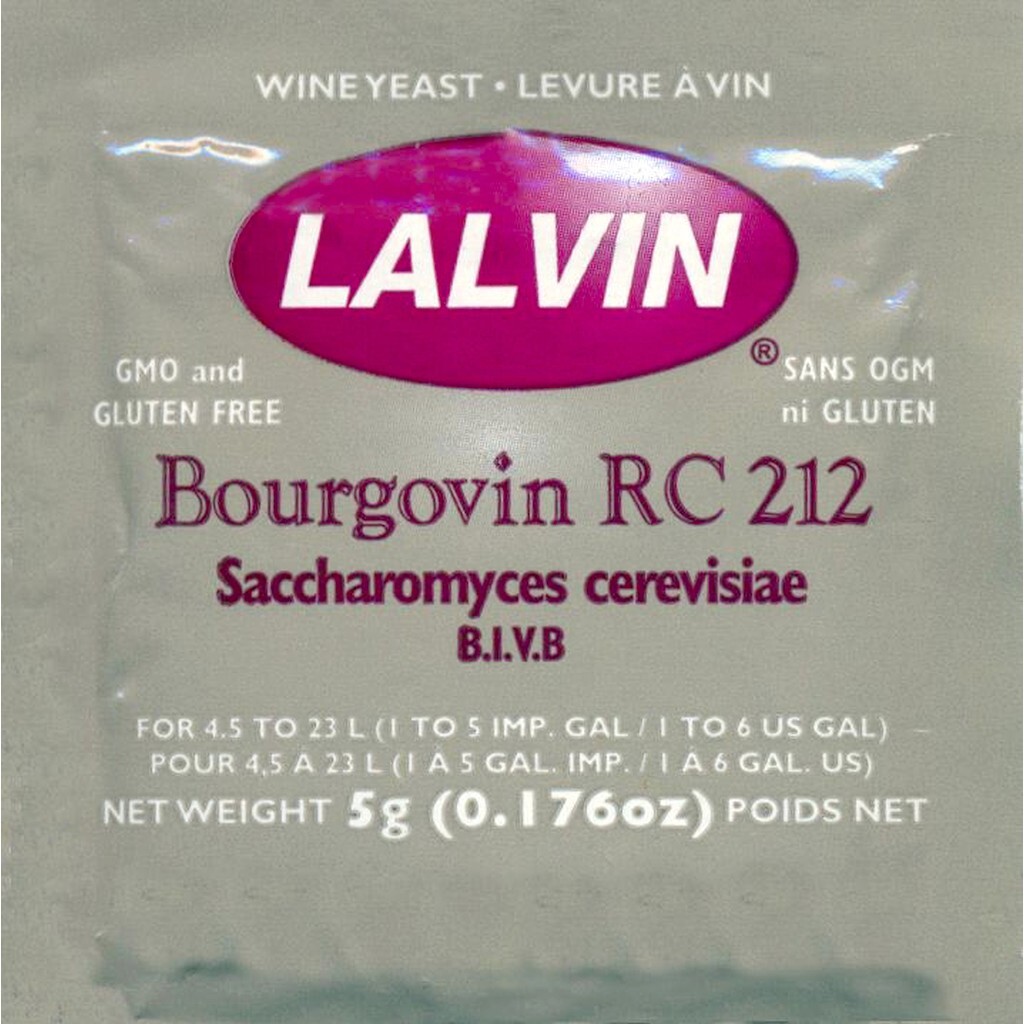 Lalvin Bourgovin RC 212 Wine Yeast, 5g - 10-Pack