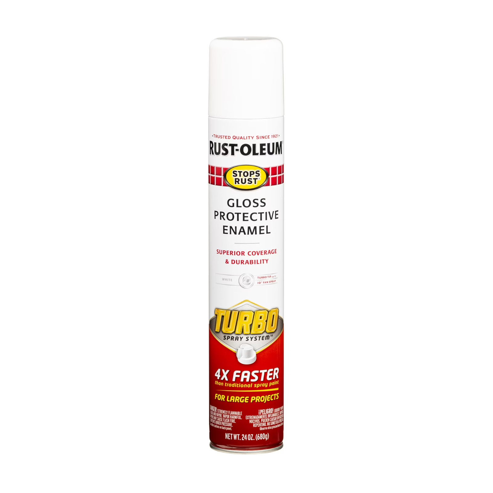 (6 Pack) White, Rust-Oleum Stops Rust Turbo Gloss Protective Enamel Spray Paint