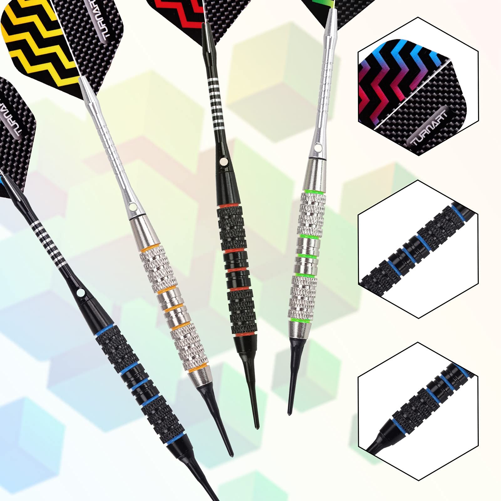 Turnart Darts Plastic Tip - Professional Soft Set for Silver