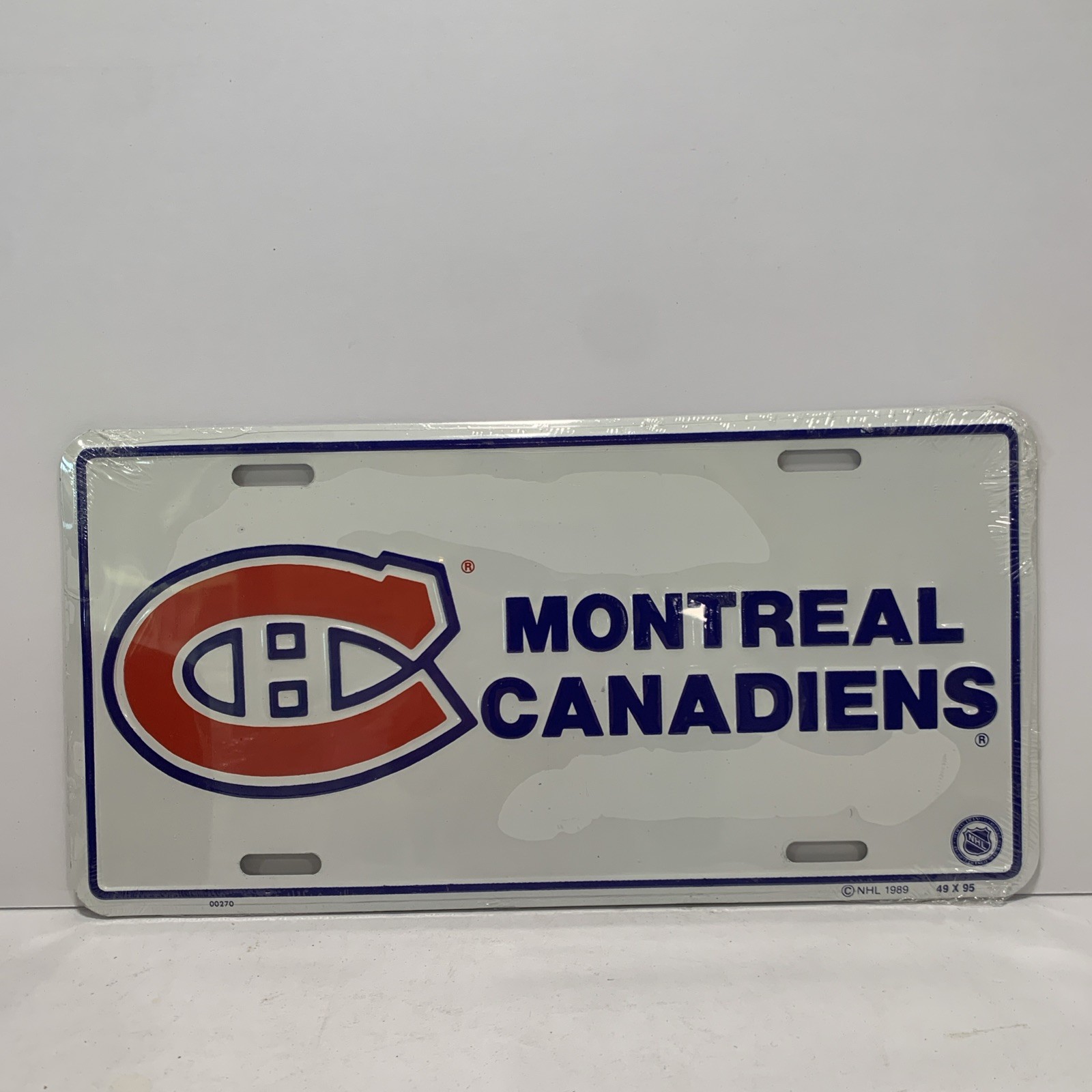 Vintage Montreal Canadiens License Plate NHL 1989 New Old Stock Sealed