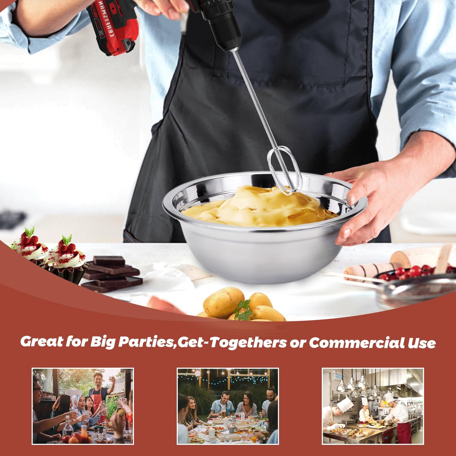Hand Mixer Beaters used with Standard Hand DrillMeat ChopperHamburger Chopper...