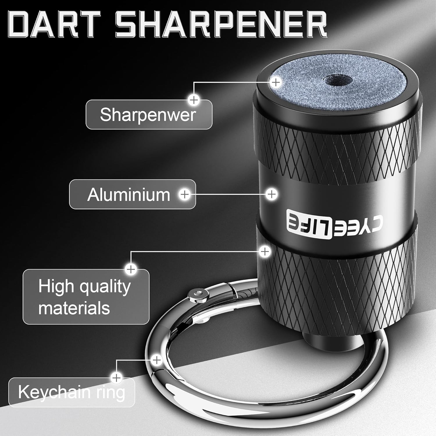 Keyring Dart Sharpener Stone,Portable Dart Point Sharpener,Rapid Sharpening Tool