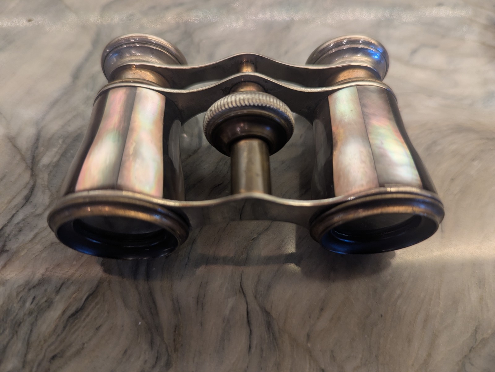 Antique Mother of Pearl Opera Glasses Abalone Shell Brass Binoculars...