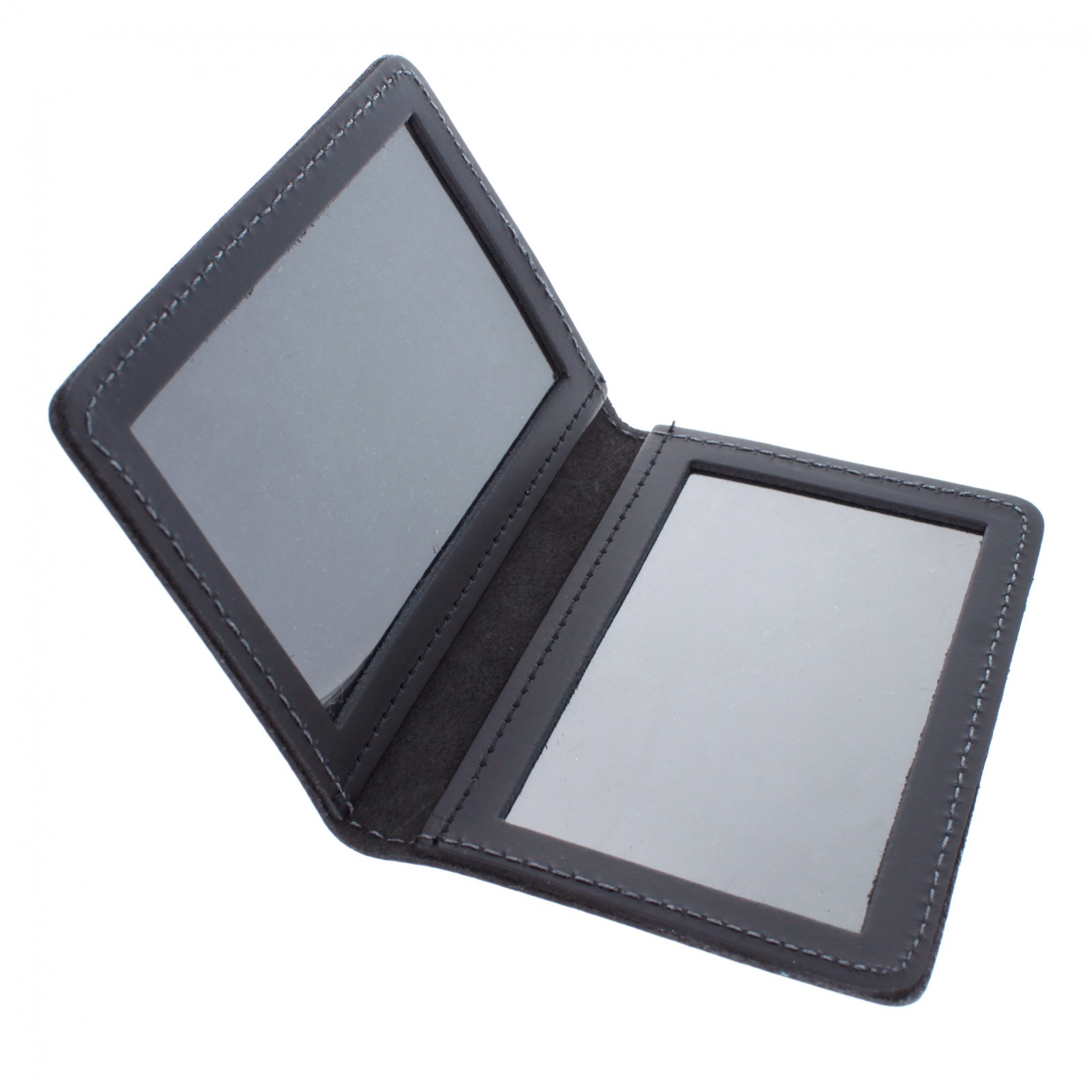 ASR Federal Heavy Duty Black Leather Double ID Holder - Fits 2 Standard IDs