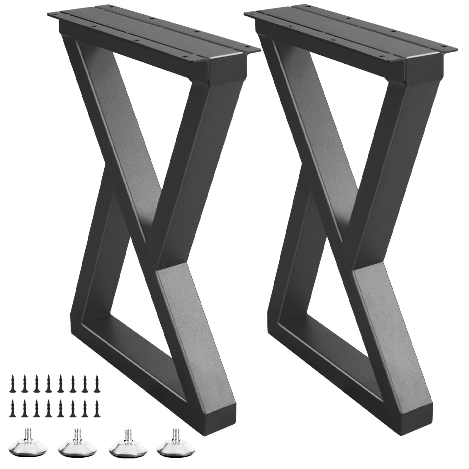 20 Inch Metal Coffee Table Legs for Desk, 20 '' Z Shape, Black