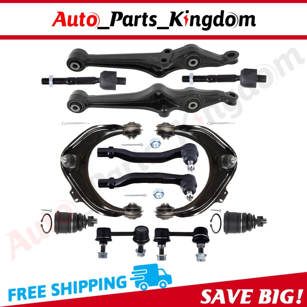 12 Front Upper & Lower Control Arm Sway Bar Tie Rod For 99-03 Acura Honda Accord