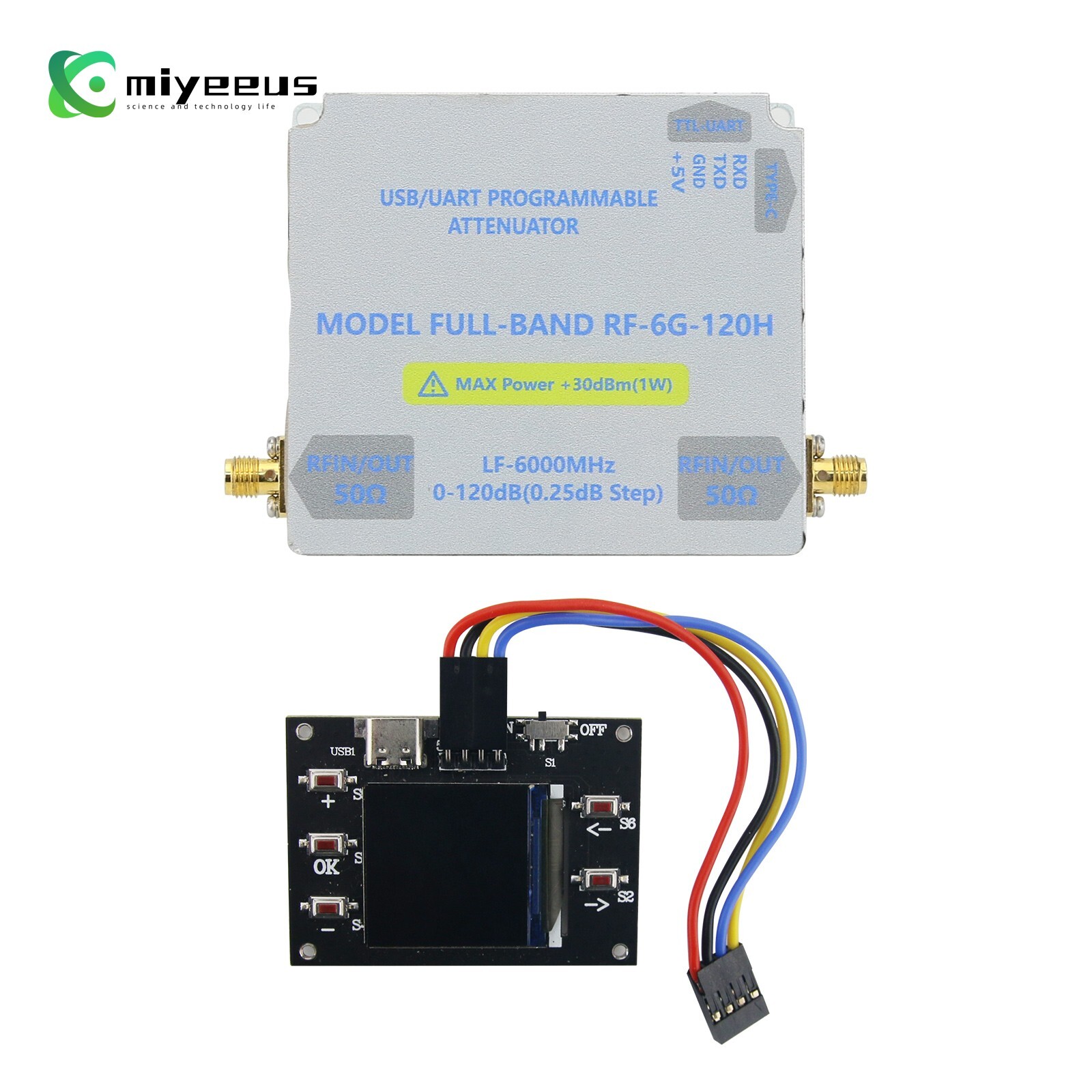 Bidirectional Digital Control RF Attenuator LF-6GHZ-120DB w/TFT Main Controller