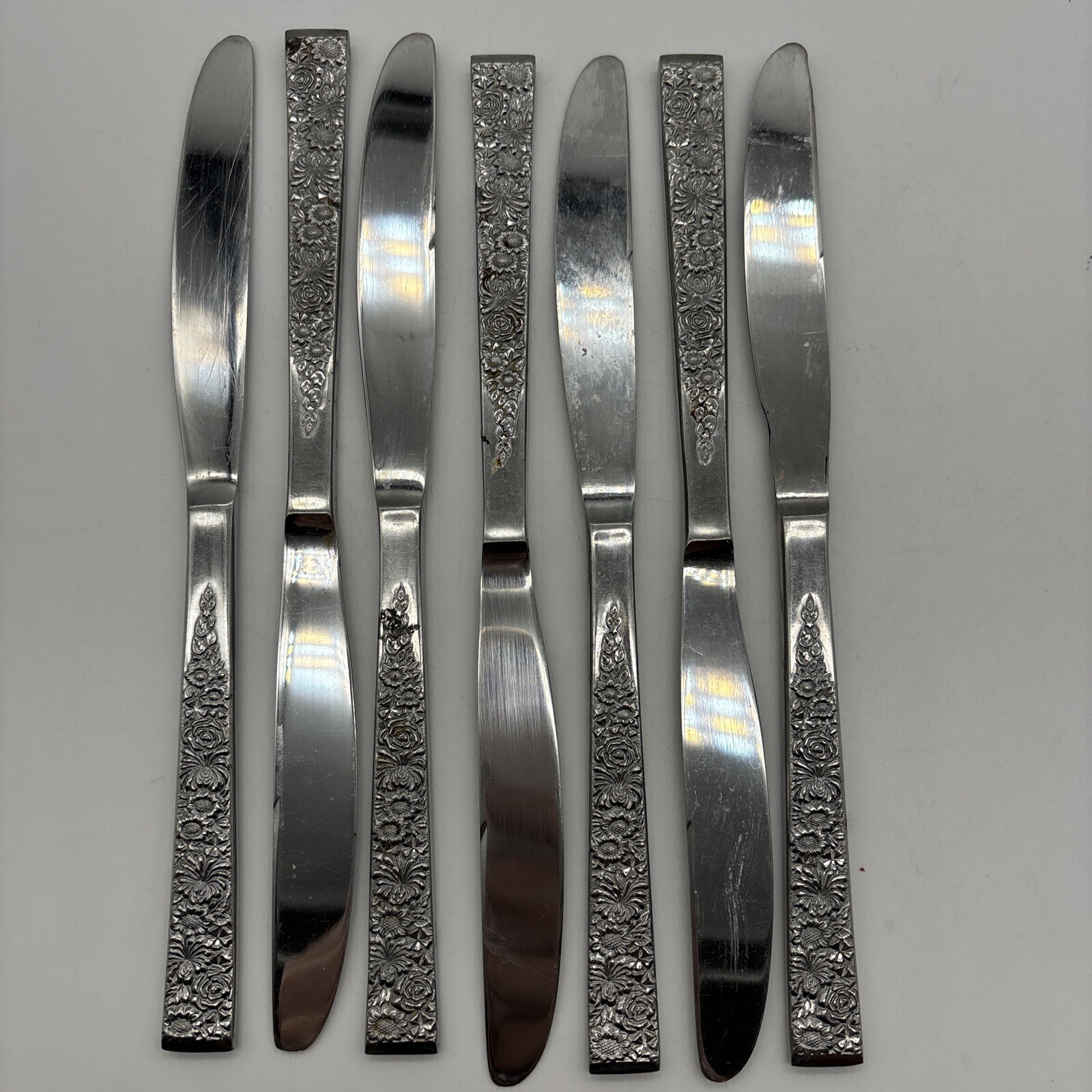 MCM Cosmos Fresco Stainless Flatware Japan Flowers 7 Replacement Knives